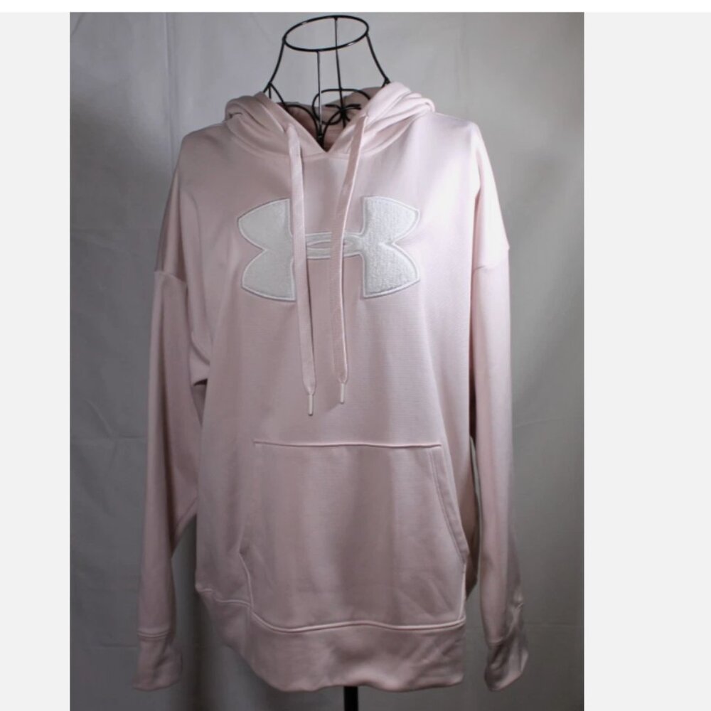 Under Armour Hoodie Lined Sweatshirt Shirt Light Mauve Coldgear Women's M Pink